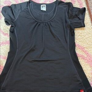 The north face vapor wick Black Striped Women's Top size small